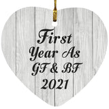 First Year As Gf & Bf 2021 - Heart Ornament F