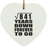 29th Anniversary Square Root of 841 Years Down Forever To Go - Heart Ornament