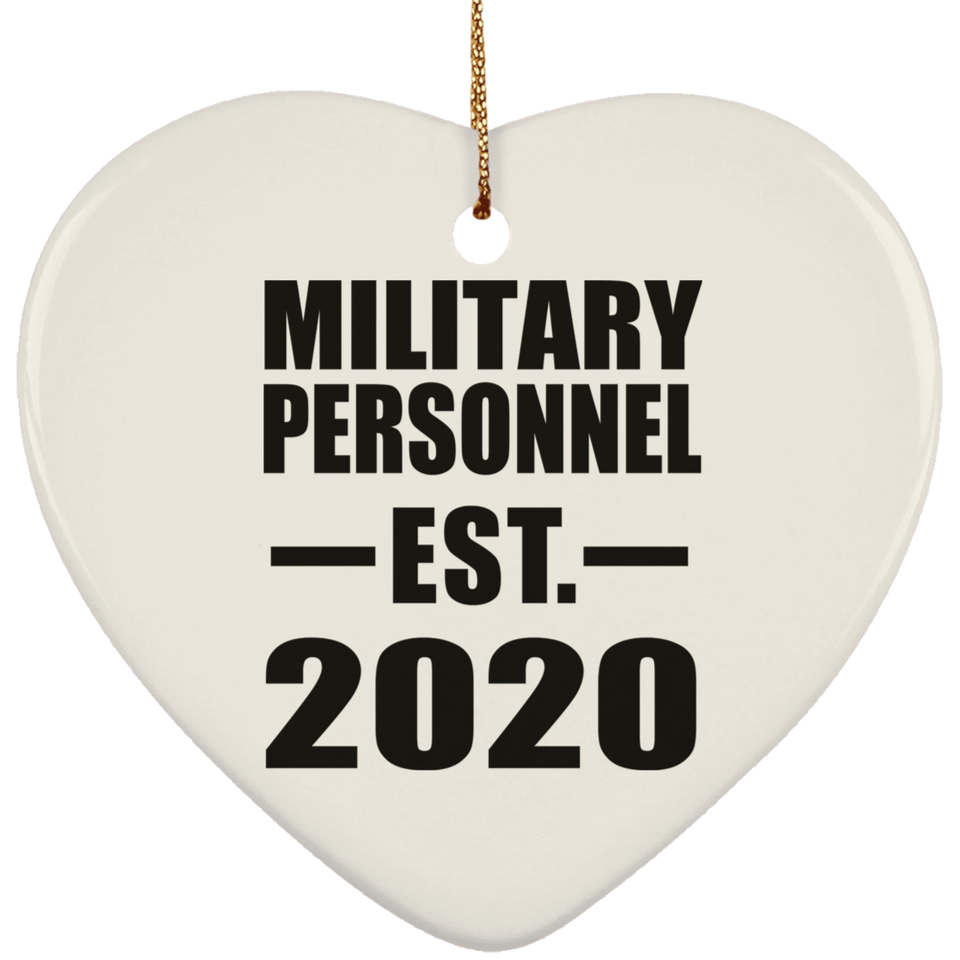 Military Personnel Established EST. 2020 - Heart Ornament