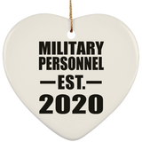 Military Personnel Established EST. 2020 - Heart Ornament