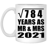 28th Anniversary Square Root of 784 Years As Mr & Mrs 2021 - 11oz Coffee Mug