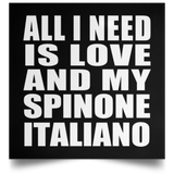 All I Need Is Love And My Spinone Italiano - Poster Square