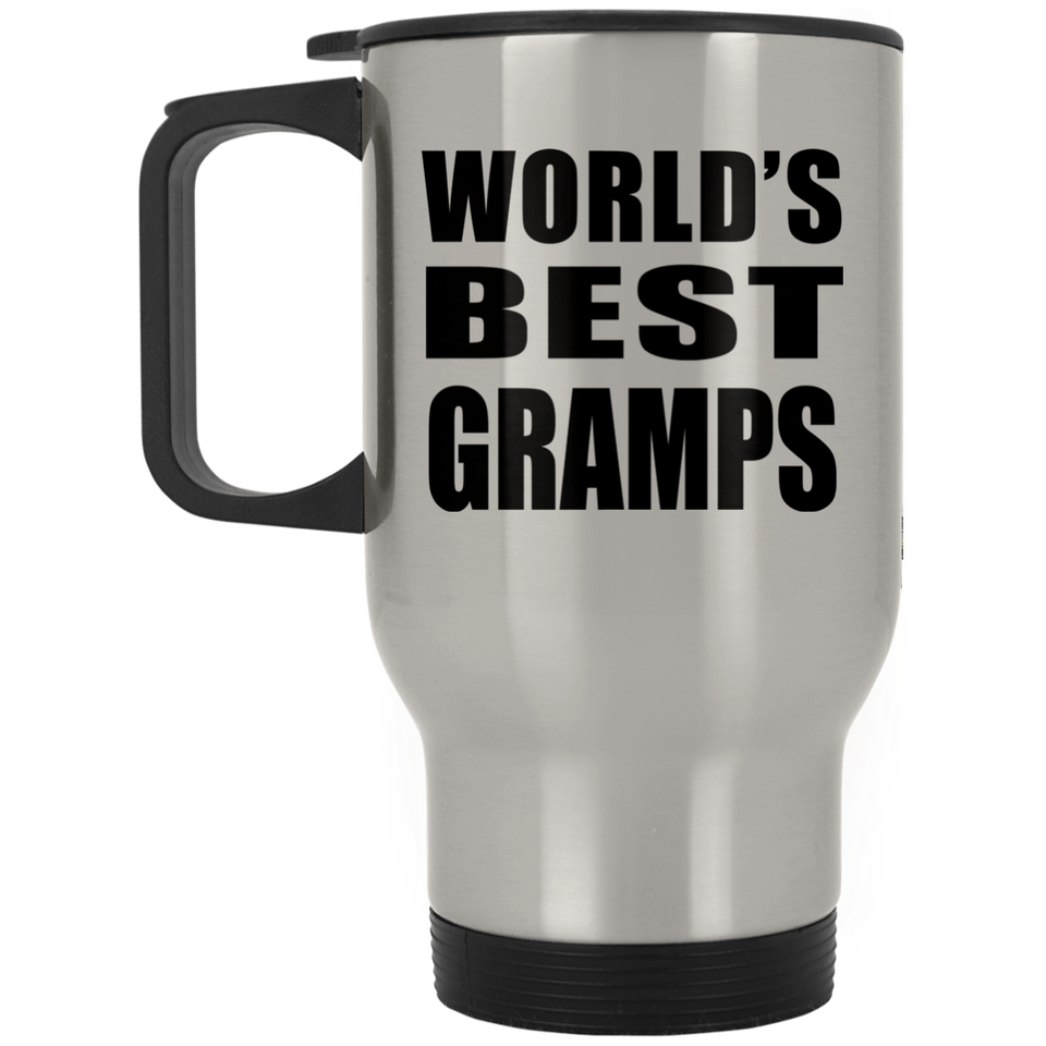 World's Best Gramps - Silver Travel Mug