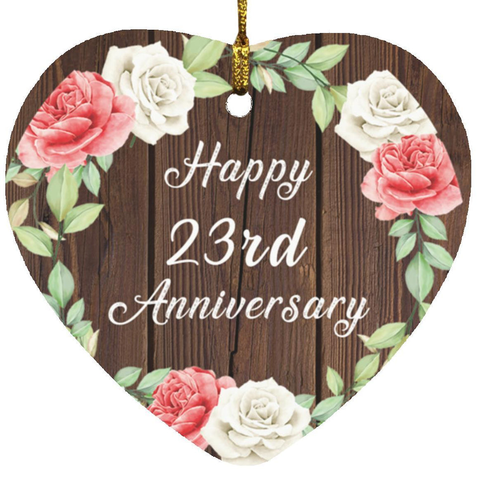 Happy 23rd Anniversary - Heart Ornament A