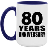 80th Anniversary 80 Years Anniversary - 15oz Accent Mug Purple
