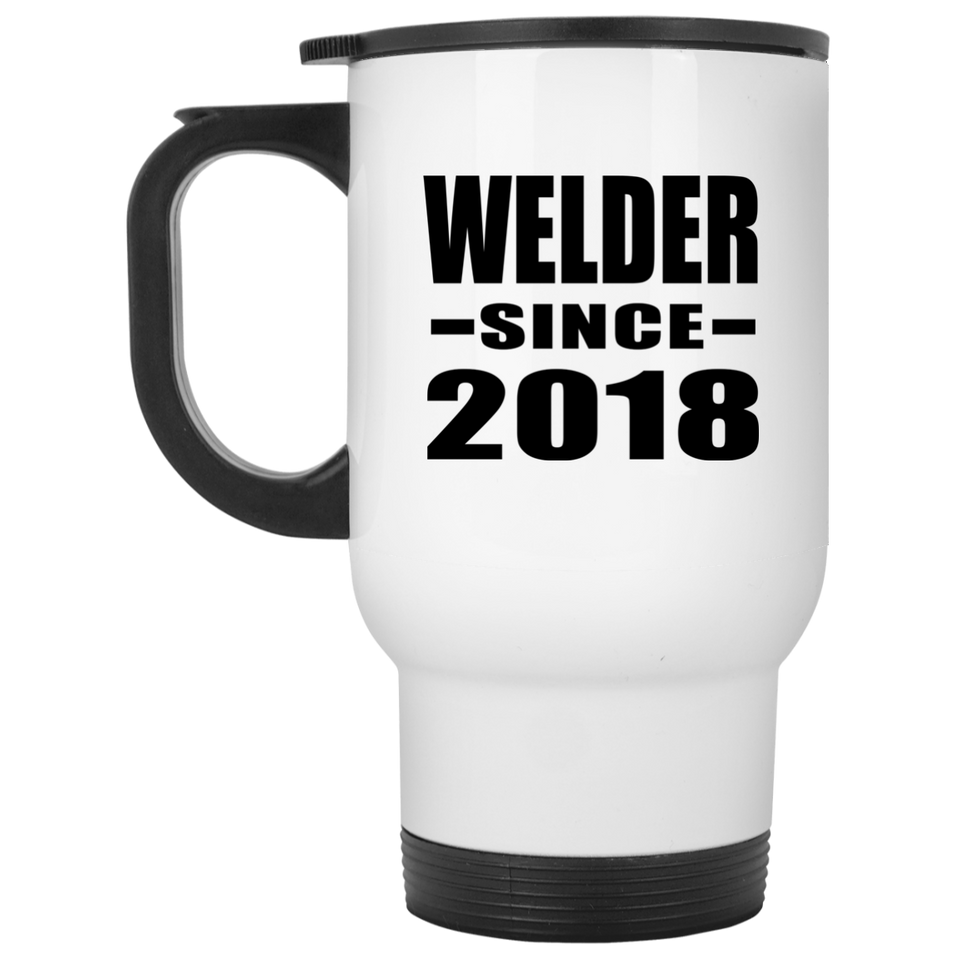 Welder Since 2018 - White Travel Mug