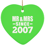 17th Anniversary Mr & Mrs Since 2007 - Heart Ornament