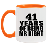 41st Anniversary 41 Years Of Being Mr Right - 11oz Accent Mug Orange