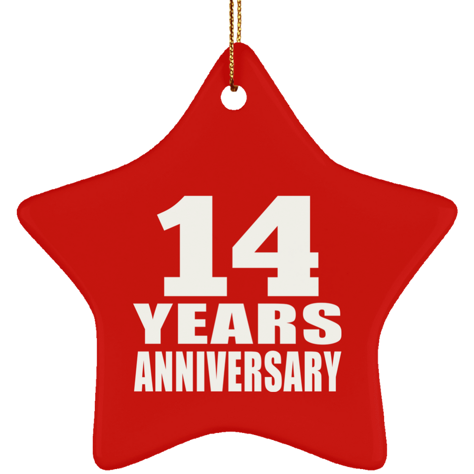 14th Anniversary 14 Years - Star Ornament