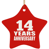 14th Anniversary 14 Years - Star Ornament