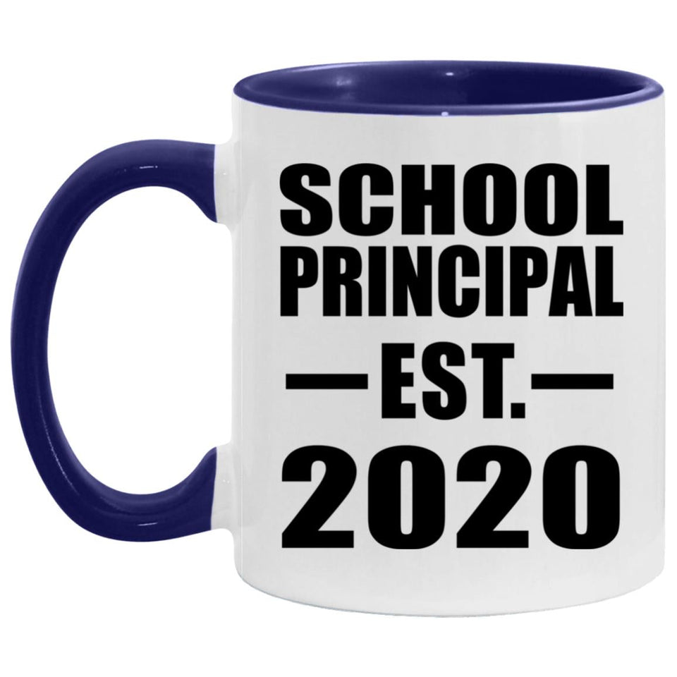 School Principal Established EST. 2020 - 11oz Accent Mug Purple
