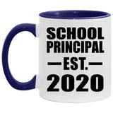 School Principal Established EST. 2020 - 11oz Accent Mug Purple