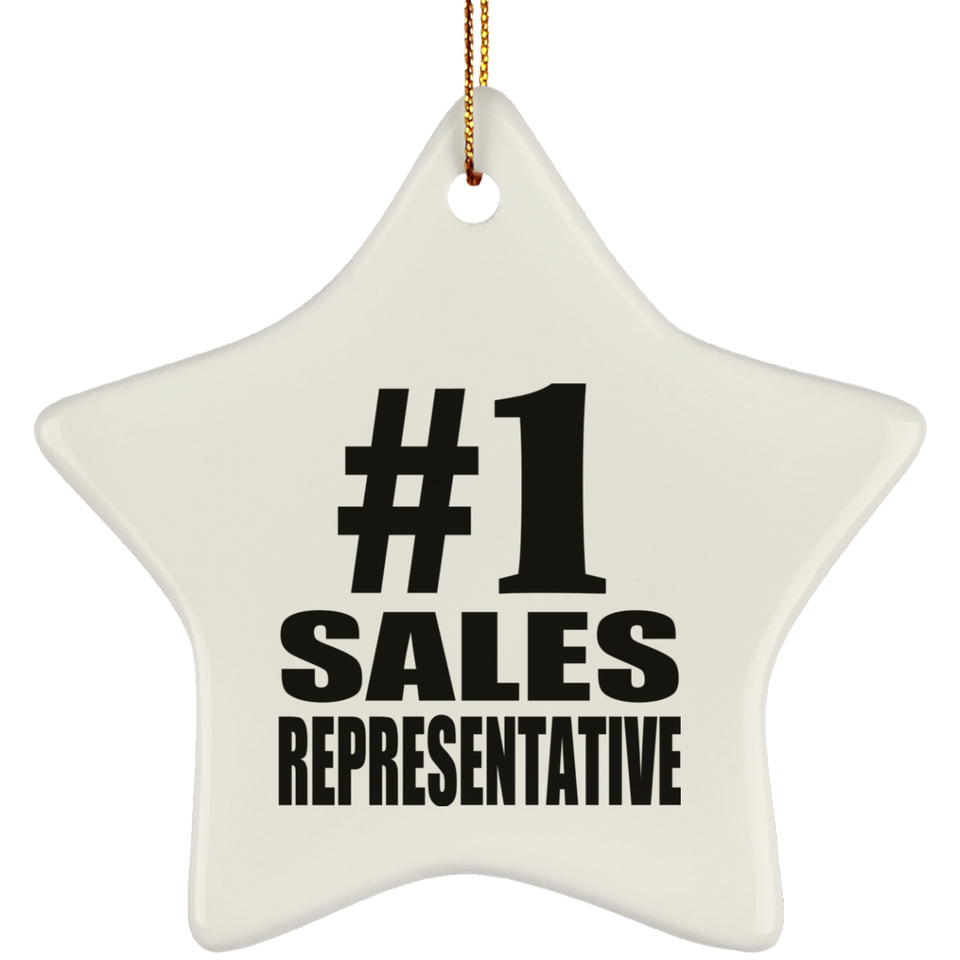 Number One #1 Sales Representative - Star Ornament