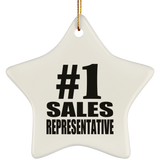 Number One #1 Sales Representative - Star Ornament