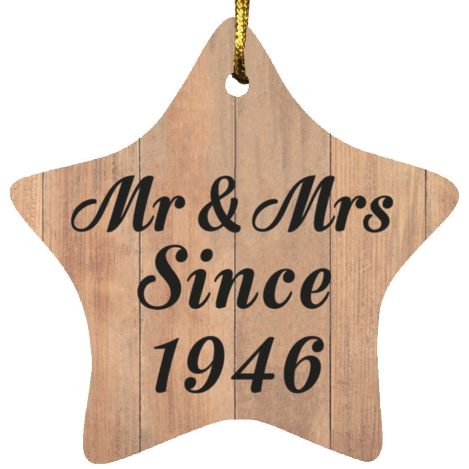 78th Anniversary Mr & Mrs Since 1946 - Star Ornament C