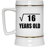 4th Birthday Square Root of 16 Years Old - Beer Stein