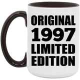 27th Birthday Original 1997 Limited Edition - 15oz Accent Mug Black