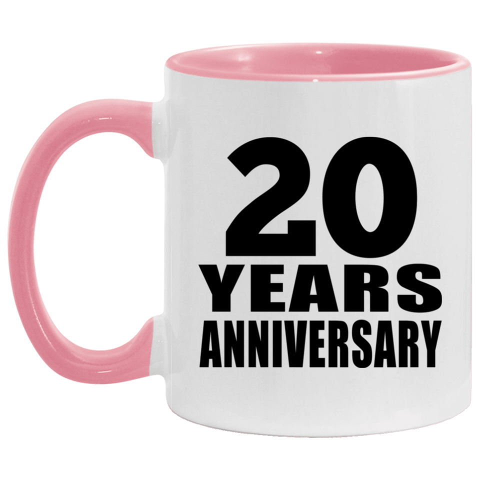20th Anniversary 20 Years - 11oz Accent Mug Pink