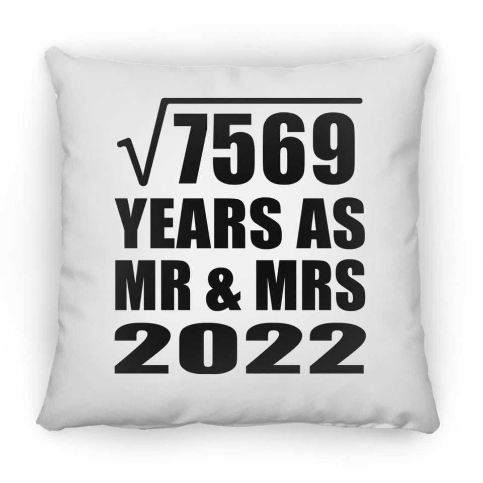 87th Anniversary Square Root of 7569 Years As Mr & Mrs 2022 - Throw Pillow