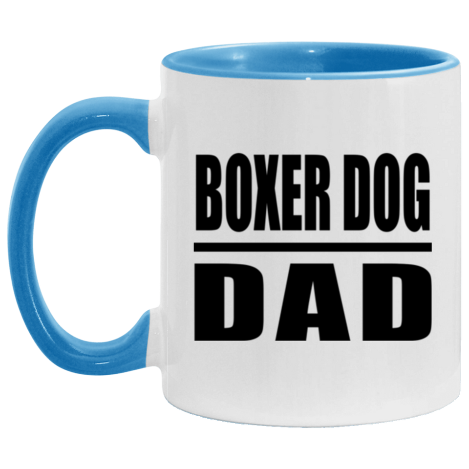 Boxer Dog Dad - 11oz Accent Mug Blue