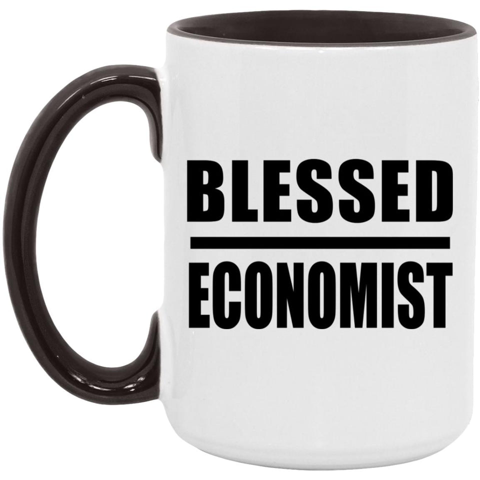 Blessed Economist - 15oz Accent Mug Black