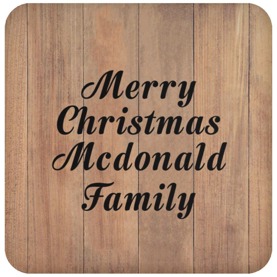 Merry Christmas Mcdonald Family - Drink Coaster C