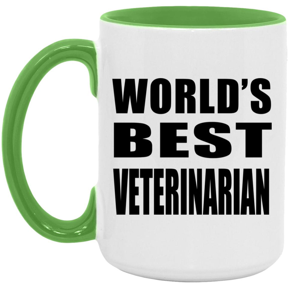World's Best Veterinarian - 15oz Accent Mug Green