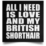 All I Need Is Love And My British Shorthair - Poster Square