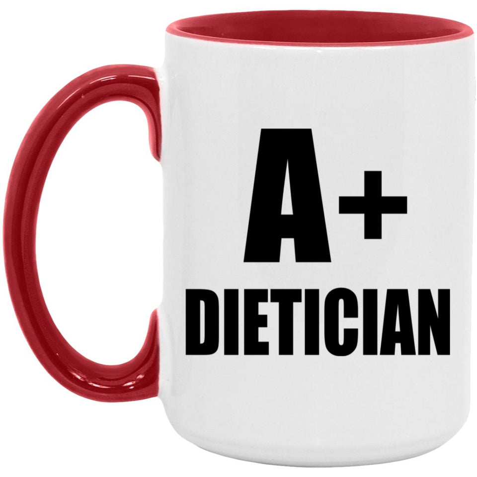 A+ Dietician - 15oz Accent Mug Red