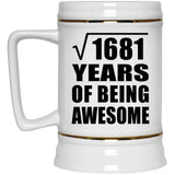 41st Birthday Square Root of 1681 Years of Being Awesome - Beer Stein