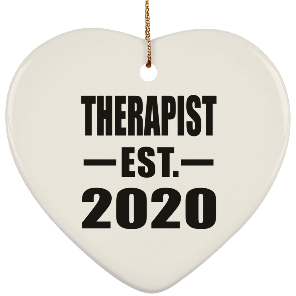 Therapist Established EST. 2020 - Heart Ornament