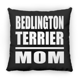 Bedlington Terrier Mom - Throw Pillow Black