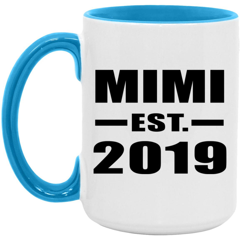Mimi Established EST. 2019 - 15oz Accent Mug Blue