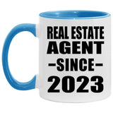 Real Estate Agent Since 2023 - 11oz Accent Mug Blue
