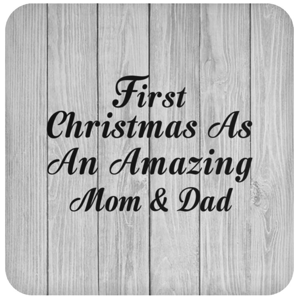 First Christmas As An Amazing Mom & Dad - Drink Coaster F