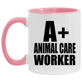 A+ Animal Care Worker - 11oz Accent Mug Pink