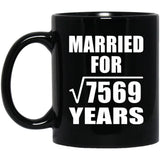87th Anniversary Married For Square Root of 7569 Years - 11oz Coffee Mug Black