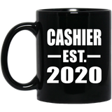 Cashier Established EST. 2020 - 11oz Coffee Mug Black