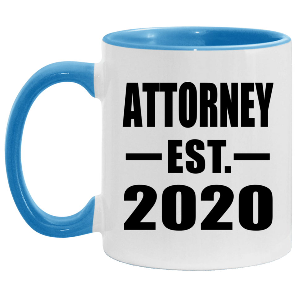 Attorney Established EST. 2020 - 11oz Accent Mug Blue