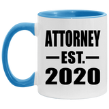 Attorney Established EST. 2020 - 11oz Accent Mug Blue