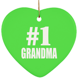Number One #1 Grandma - Heart Ornament