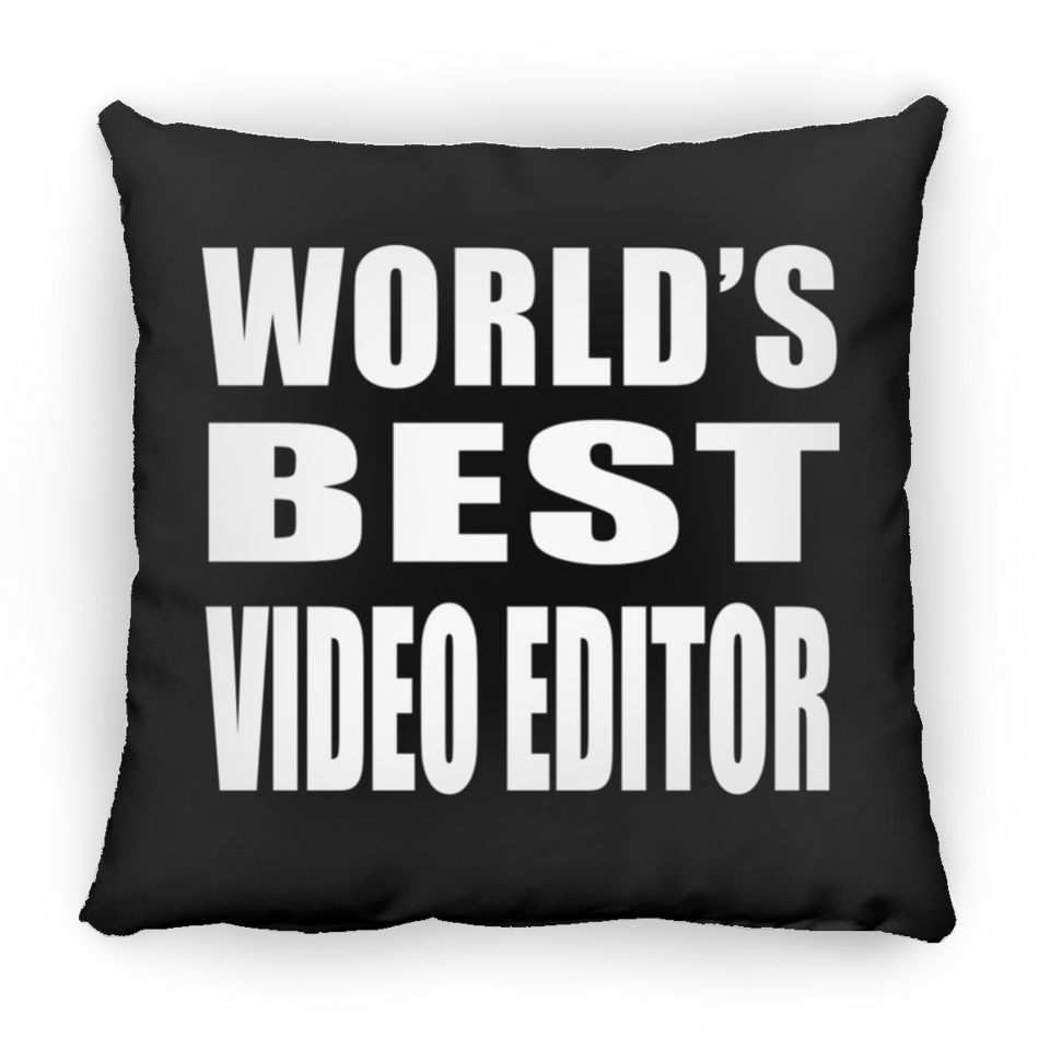 World's Best Video Editor - Throw Pillow Black