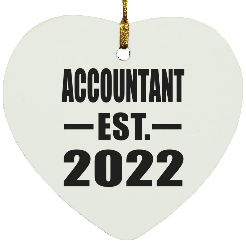 Accountant Established EST. 2022 - Heart Ornament