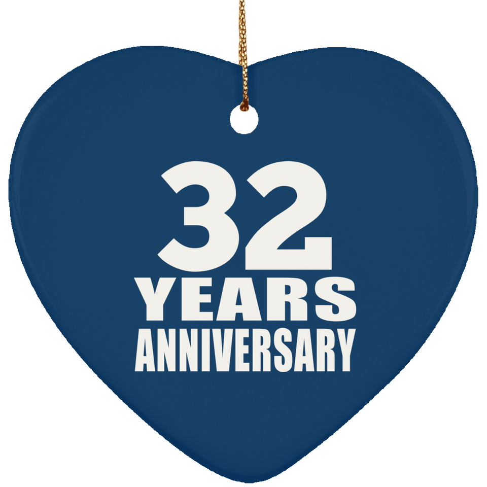 32nd Anniversary 32 Years - Heart Ornament