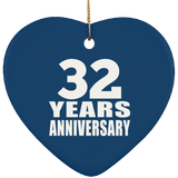32nd Anniversary 32 Years - Heart Ornament