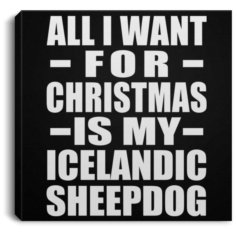 All I Want For Christmas Is My Icelandic Sheepdog - Canvas Square