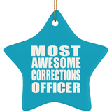 Most Awesome Corrections Officer - Star Ornament