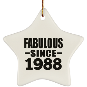36th Birthday Fabulous Since 1988 - Star Ornament