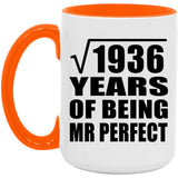 44th Anniversary Square Root of 1936 Years of Mr Perfect - 15oz Accent Mug Orange