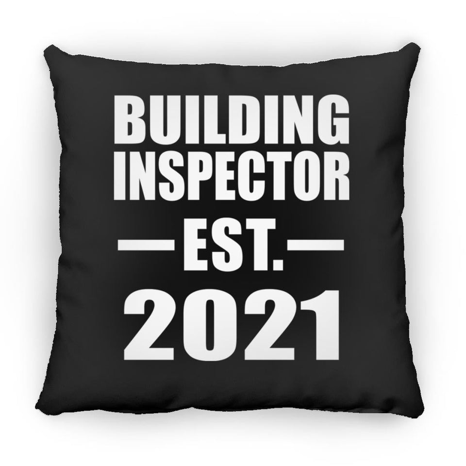 Building Inspector Established EST. 2021 - Throw Pillow Black